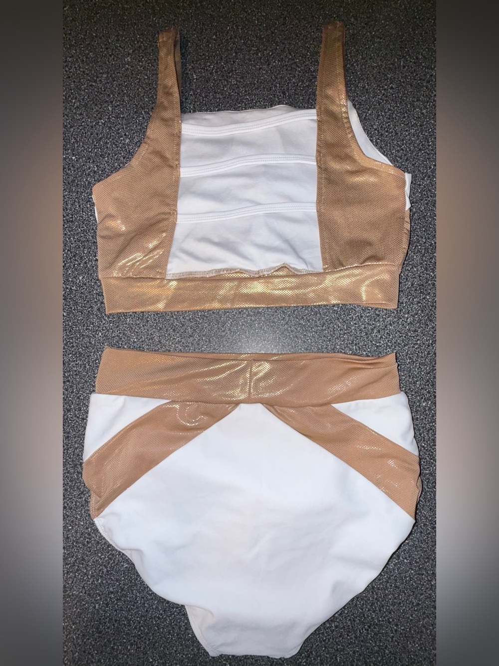 Roxie Dance 2 Piece Set Gold/White Top Size Adult XX-Small & Size Adult X-Small - Picture 2 of 11